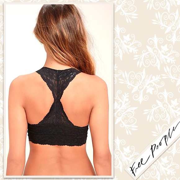 Free People Galloon Lace Raceback Bralette in Black - Picture 7 of 13